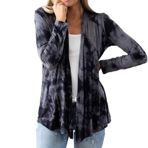 Fashion Women Vintage Cardigan Autumn Top Long Sleeve Open Front Cardigan Tie Dye Thin Jacket Coat Elegant autumn ladies top 5XL