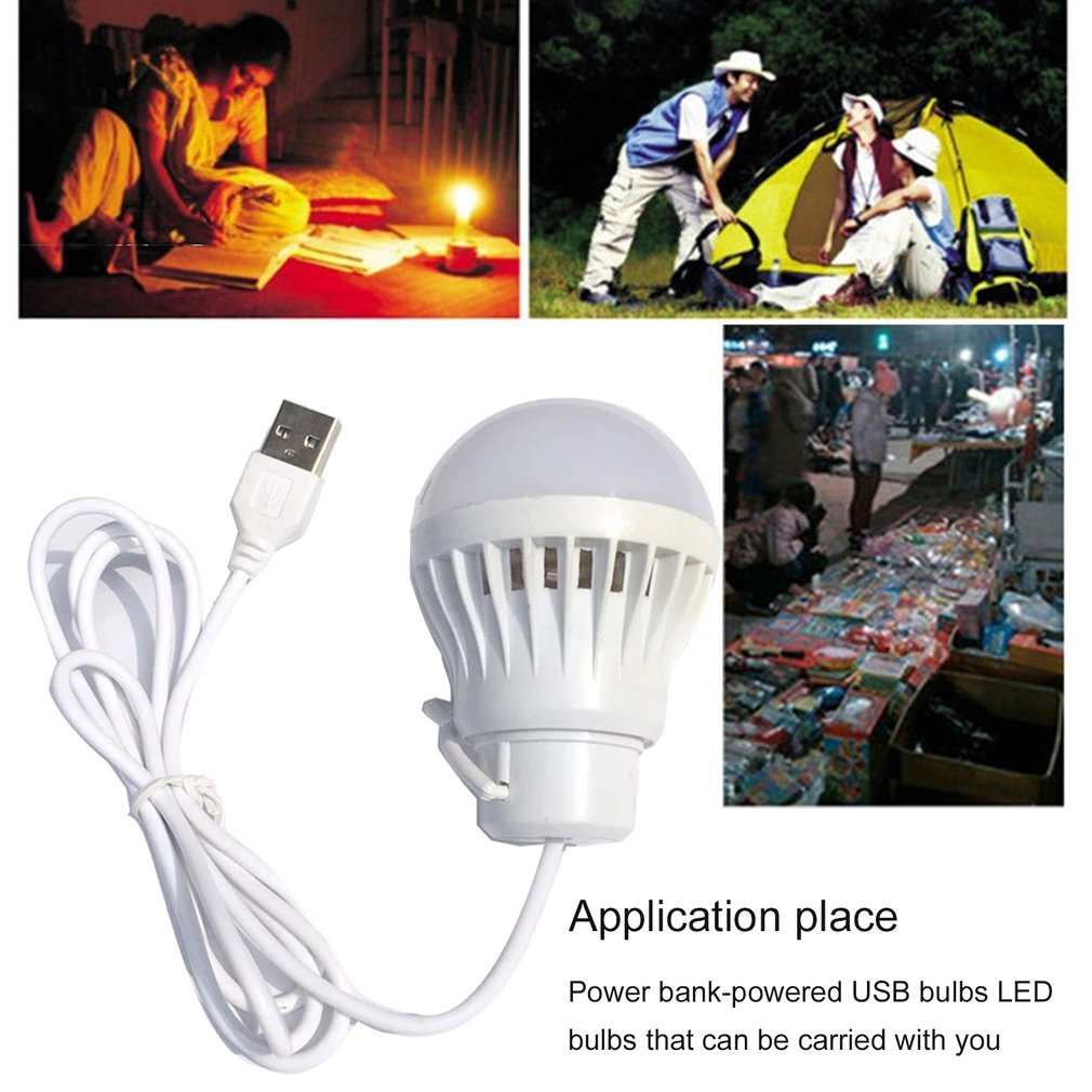 Portable Lantern Camp Lights 1.2m USB Bulb 5W/7W Power Outdoor Camping Multi Tool 5V LED for Tent Camping Gear Hiking USB Lamp
