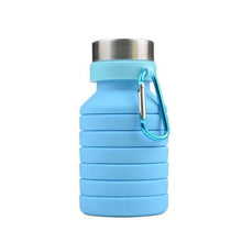 Load image into Gallery viewer, 500ML Silicone Water Bottle with Stainless Steel Cover Folding Coffee Bottle Outdoor Travel Drinking Collapsible Sport Kettle
