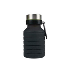 Load image into Gallery viewer, 500ML Silicone Water Bottle with Stainless Steel Cover Folding Coffee Bottle Outdoor Travel Drinking Collapsible Sport Kettle
