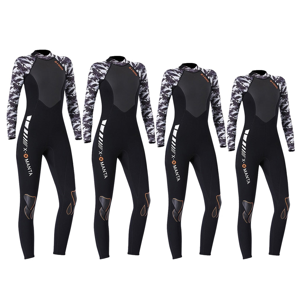 Womens Full Wetsuits Premium & Wear-resistant 3mm Neoprene Long Sleeve & Back Zip for Diving Snorkling Swimming