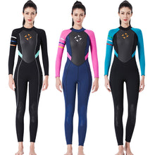 Load image into Gallery viewer, Womens Wetsuit Full 3mm Neoprene Surfing One Piece Diving Wetsuit Snorkeling Long Sleeve Surfing Wet Suits Snorkeling fishing
