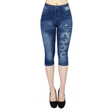 Load image into Gallery viewer, Jean-like Woman Casual Sexy Butterfly Printed Shorts Women Skinny Denim Shorts Streetwear Summer High-waist Elastic Shorts
