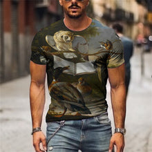 Load image into Gallery viewer, Men&#39;s Short Sleeve Tshirt Vintage Style Flamingo T shirt Color Man Clothing Oversized T-shirt 3D Printing Pullover Clothes
