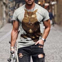 Load image into Gallery viewer, Men&#39;s Short Sleeve Tshirt Vintage Style Flamingo T shirt Color Man Clothing Oversized T-shirt 3D Printing Pullover Clothes
