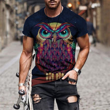 Load image into Gallery viewer, Men&#39;s Short Sleeve Tshirt Vintage Style Flamingo T shirt Color Man Clothing Oversized T-shirt 3D Printing Pullover Clothes
