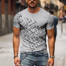 Load image into Gallery viewer, Men&#39;s Short Sleeve Tshirt Vintage Style Flamingo T shirt Color Man Clothing Oversized T-shirt 3D Printing Pullover Clothes
