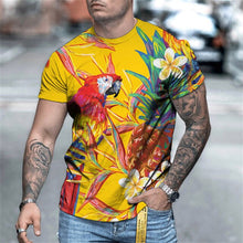 Load image into Gallery viewer, Men&#39;s Short Sleeve Tshirt Vintage Style Flamingo T shirt Color Man Clothing Oversized T-shirt 3D Printing Pullover Clothes
