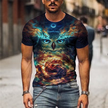 Load image into Gallery viewer, Men&#39;s Short Sleeve Tshirt Vintage Style Flamingo T shirt Color Man Clothing Oversized T-shirt 3D Printing Pullover Clothes
