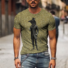 Load image into Gallery viewer, Men&#39;s Short Sleeve Tshirt Vintage Style Flamingo T shirt Color Man Clothing Oversized T-shirt 3D Printing Pullover Clothes
