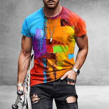 Load image into Gallery viewer, Men Vintage Oversized Short Sleeve T Shirts 2021 Summer Harajuku Ethnic Style 3D Print O Collared Graphic T-Shirt
