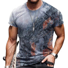 Load image into Gallery viewer, Men Vintage Oversized Short Sleeve T Shirts 2021 Summer Harajuku Ethnic Style 3D Print O Collared Graphic T-Shirt
