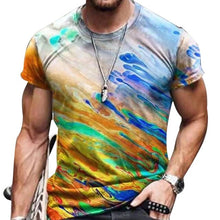Load image into Gallery viewer, Men Vintage Oversized Short Sleeve T Shirts 2021 Summer Harajuku Ethnic Style 3D Print O Collared Graphic T-Shirt
