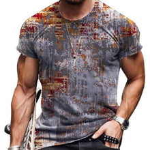 Load image into Gallery viewer, Men Vintage Oversized Short Sleeve T Shirts 2021 Summer Harajuku Ethnic Style 3D Print O Collared Graphic T-Shirt
