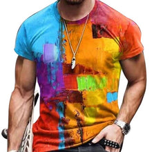Load image into Gallery viewer, Men Vintage Oversized Short Sleeve T Shirts 2021 Summer Harajuku Ethnic Style 3D Print O Collared Graphic T-Shirt
