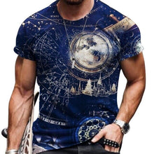 Load image into Gallery viewer, Men Vintage Oversized Short Sleeve T Shirts 2021 Summer Harajuku Ethnic Style 3D Print O Collared Graphic T-Shirt
