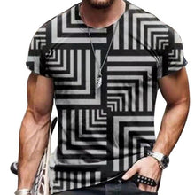 Load image into Gallery viewer, Men Vintage Oversized Short Sleeve T Shirts 2021 Summer Harajuku Ethnic Style 3D Print O Collared Graphic T-Shirt

