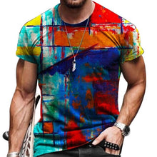 Load image into Gallery viewer, Men Vintage Oversized Short Sleeve T Shirts 2021 Summer Harajuku Ethnic Style 3D Print O Collared Graphic T-Shirt

