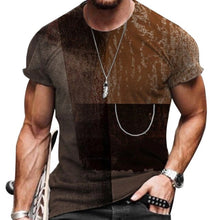 Load image into Gallery viewer, Men Vintage Oversized Short Sleeve T Shirts 2021 Summer Harajuku Ethnic Style 3D Print O Collared Graphic T-Shirt
