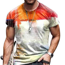 Load image into Gallery viewer, Men Vintage Oversized Short Sleeve T Shirts 2021 Summer Harajuku Ethnic Style 3D Print O Collared Graphic T-Shirt
