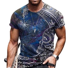 Load image into Gallery viewer, Men Vintage Oversized Short Sleeve T Shirts 2021 Summer Harajuku Ethnic Style 3D Print O Collared Graphic T-Shirt
