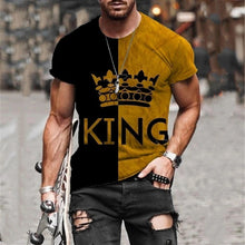 Load image into Gallery viewer, Men Fashion Stitching Short Sleeve Tshirts Summer New Men&#39;s Oversized Vintage Print O Collared T Shirts Harajuku Tee Shirt Tops
