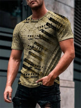 Load image into Gallery viewer, Men Fashion Stitching Short Sleeve Tshirts Summer New Men&#39;s Oversized Vintage Print O Collared T Shirts Harajuku Tee Shirt Tops
