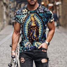 Load image into Gallery viewer, Men Vintage Oversized Short Sleeve T Shirts Summer New Fashion Harajuku Ethnic Style 3D Print O Collared Graphic T-Shirt
