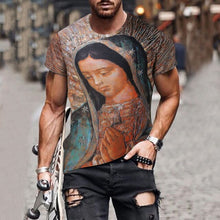 Load image into Gallery viewer, Men Vintage Oversized Short Sleeve T Shirts Summer New Fashion Harajuku Ethnic Style 3D Print O Collared Graphic T-Shirt
