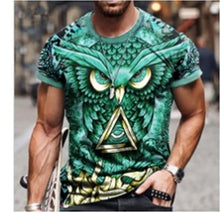 Load image into Gallery viewer, Men Vintage Oversized Short Sleeve T Shirts Summer New Fashion Harajuku Ethnic Style 3D Print O Collared Graphic T-Shirt
