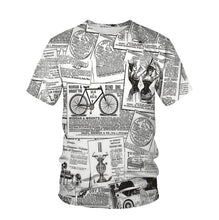 Load image into Gallery viewer, 2021 New T-Shirts Old Newspaper 3D Printed Men Women Casual Fashion Hip-Hop Funny Short Sleeve Streetwear Vintage T-Shirt Top Sh
