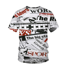 Load image into Gallery viewer, 2021 New T-Shirts Old Newspaper 3D Printed Men Women Casual Fashion Hip-Hop Funny Short Sleeve Streetwear Vintage T-Shirt Top Sh
