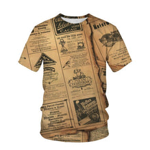 Load image into Gallery viewer, 2021 New T-Shirts Old Newspaper 3D Printed Men Women Casual Fashion Hip-Hop Funny Short Sleeve Streetwear Vintage T-Shirt Top Sh
