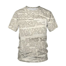 Load image into Gallery viewer, 2021 New T-Shirts Old Newspaper 3D Printed Men Women Casual Fashion Hip-Hop Funny Short Sleeve Streetwear Vintage T-Shirt Top Sh
