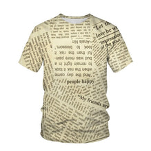 Load image into Gallery viewer, 2021 New T-Shirts Old Newspaper 3D Printed Men Women Casual Fashion Hip-Hop Funny Short Sleeve Streetwear Vintage T-Shirt Top Sh
