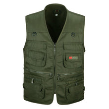 Load image into Gallery viewer, Male Vest Men Fashion Cotton Sleeveless Jackets Black Casual Fishing Vests with Many Pockets Unloading Waistcoat
