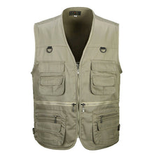 Load image into Gallery viewer, Male Vest Men Fashion Cotton Sleeveless Jackets Black Casual Fishing Vests with Many Pockets Unloading Waistcoat

